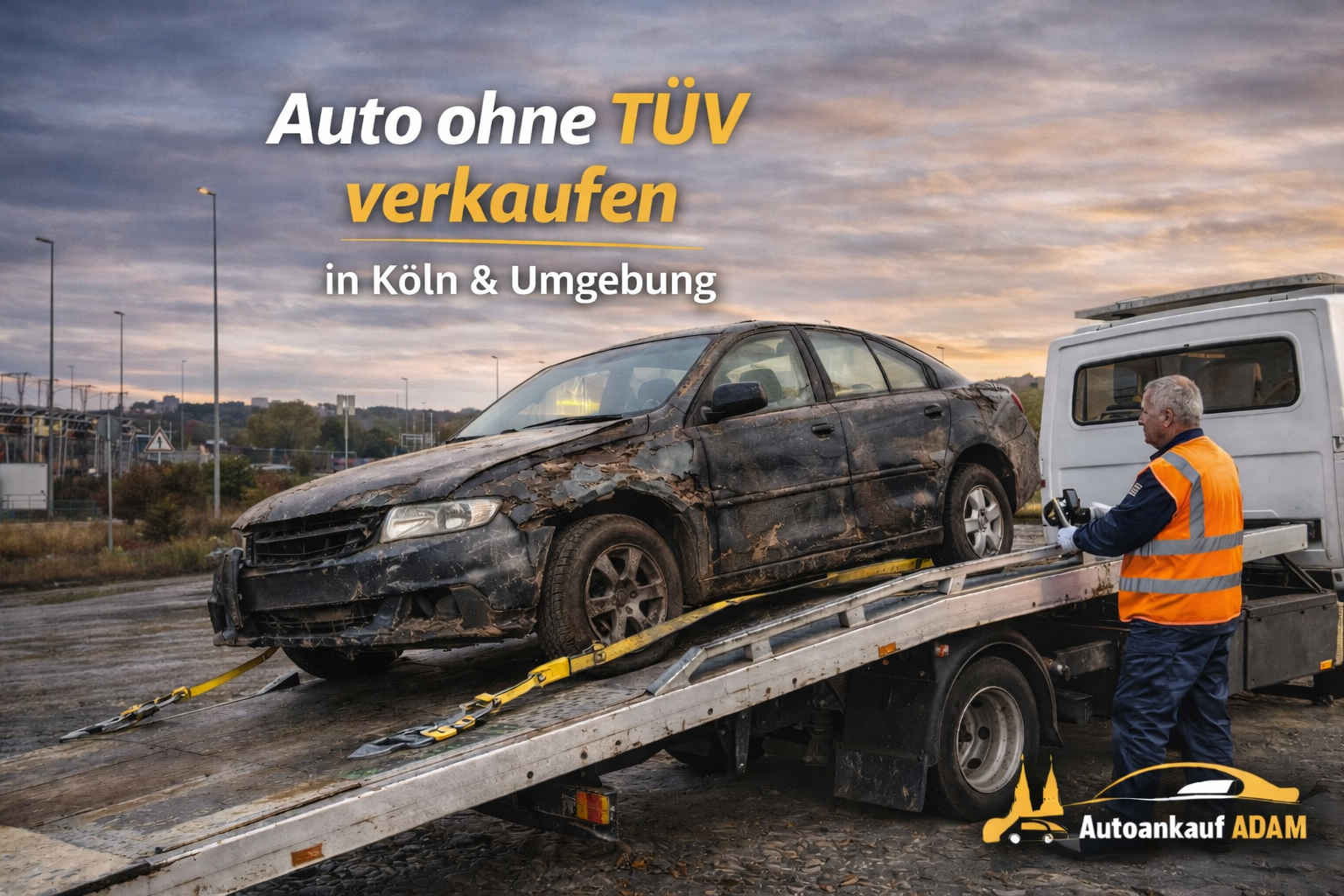 Auto ohne TÜV in Köln verkaufen – Autoankauf ADAM kauft Fahrzeuge ohne HU und holt sie kostenlos ab.