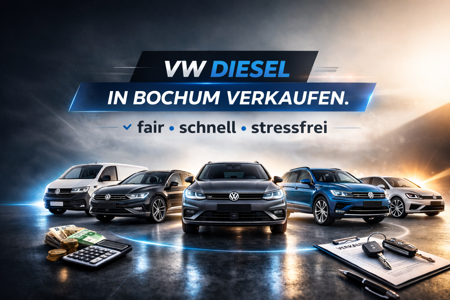 VW Diesel in Bochum verkaufen – fair, schnell und stressfrei. Professioneller Ankauf mit Abholung und Sofortzahlung.