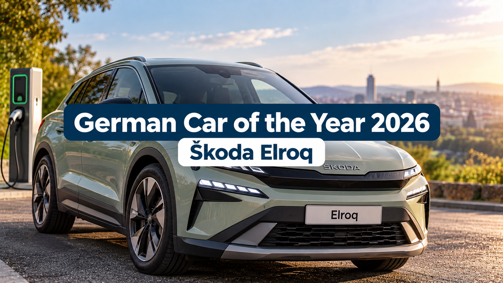 Škoda Elroq als German Car of the Year 2026 - Elektroauto mit Ladestation