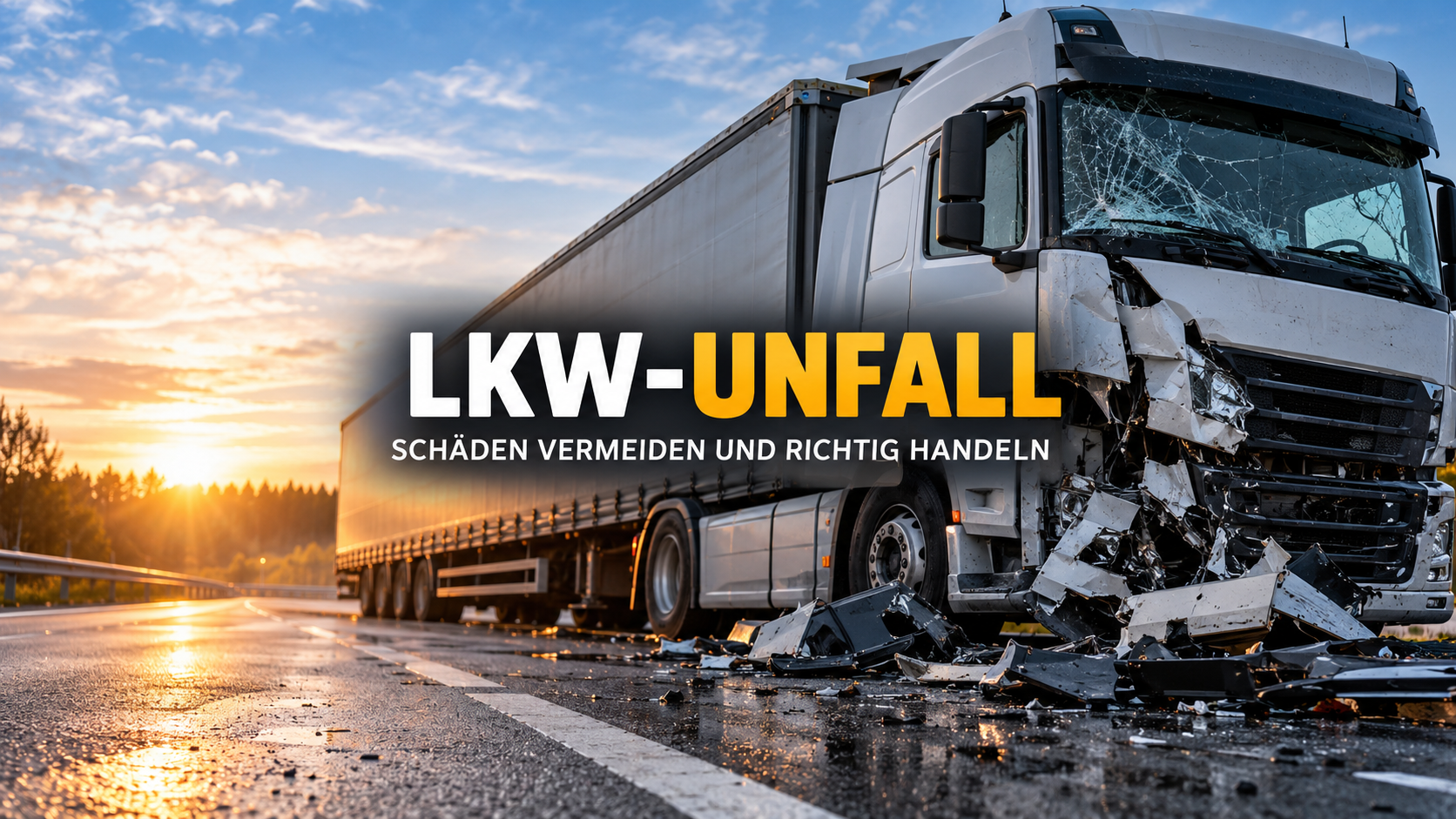 Beschädigter Lkw nach einem Unfall - Schäden vermeiden und Unfall-Lkw verkaufen