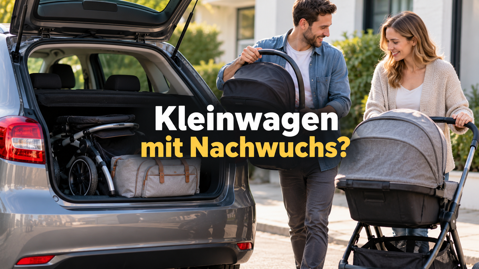 Kleinwagen mit Kinderwagen und Babyschale - bei Nachwuchs Auto behalten oder verkaufen
