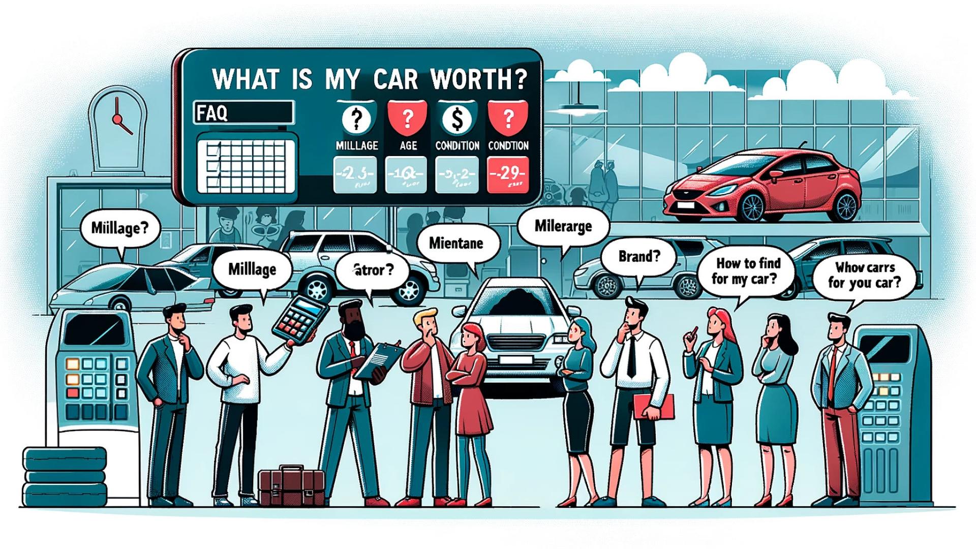 Das Bild repräsentiert eine Illustration der FAQ Kategorie Was ist mein Auto wert