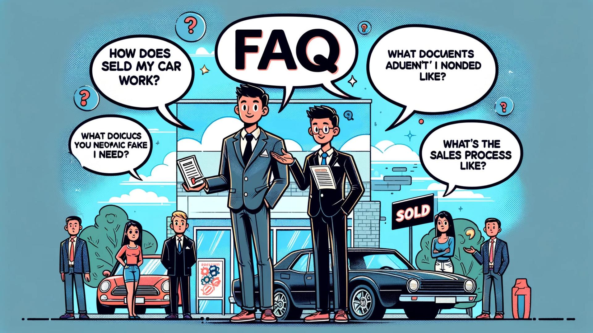 Das Bild repräsentiert eine Illustration der FAQ Kategorie Allgemeine Fragen zum Autoankauf