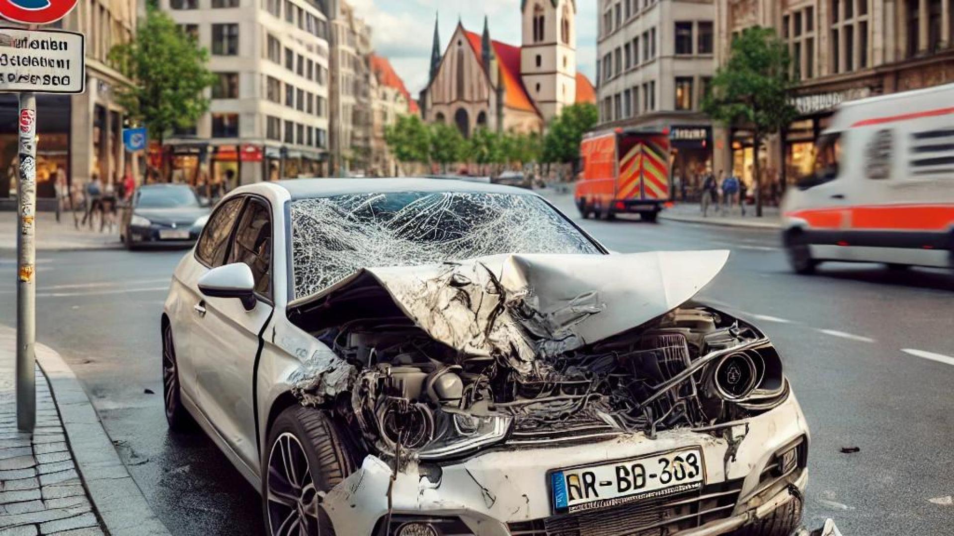 Das Bild vom Fahrzeug mit Unfallschaden in Deutschland
