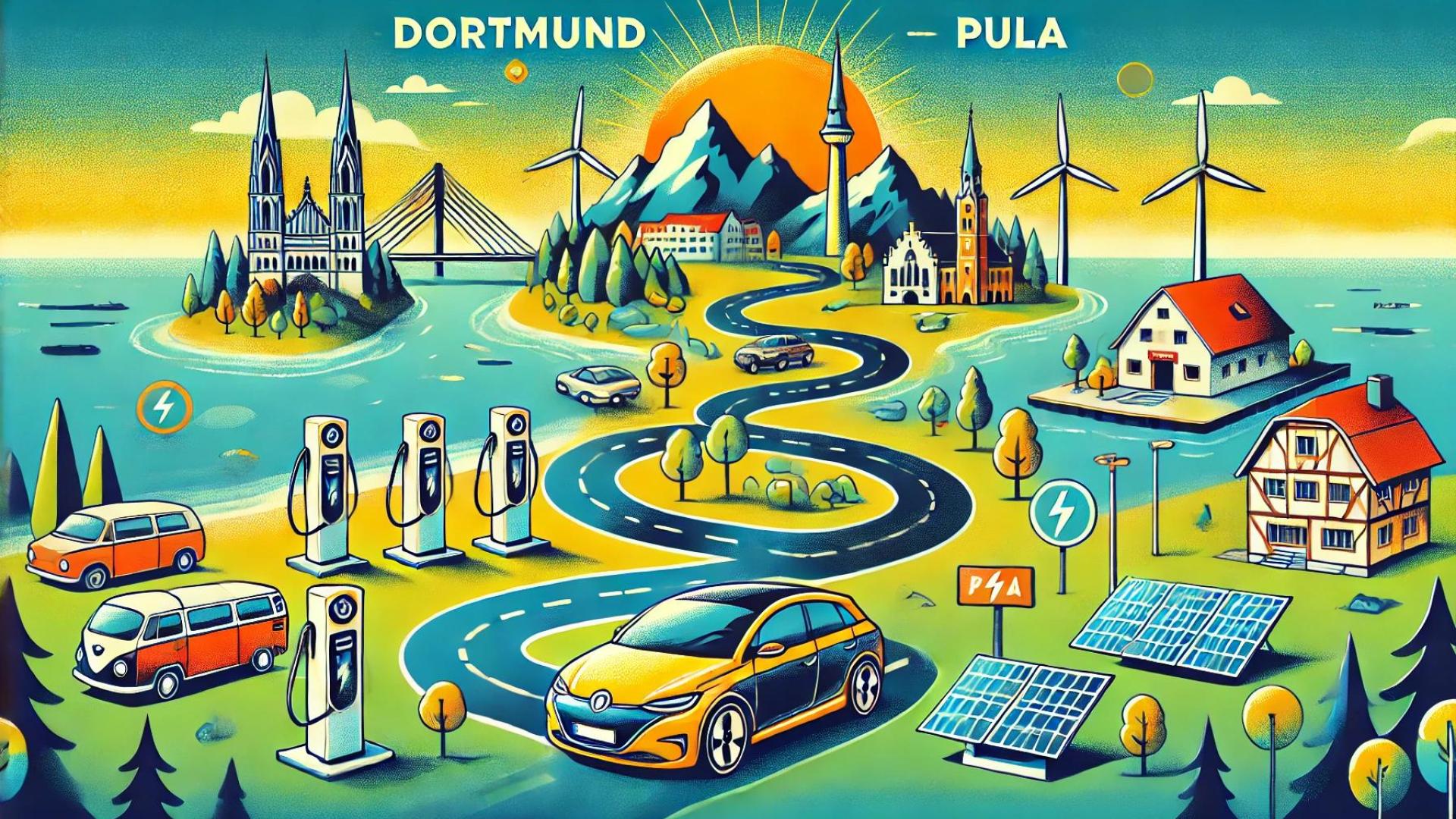 Reise von Dortmund nach Pula mit dem Elektrofahrzeug