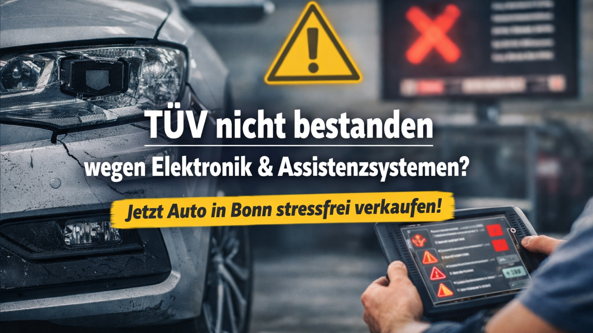TÜV nicht bestanden wegen Elektronik oder Assistenzsystemen? Neuere Autos in Bonn stressfrei verkaufen.