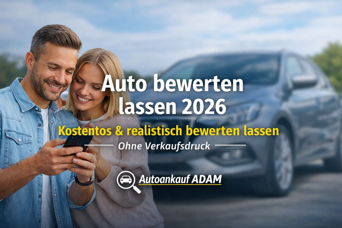 Auto 2026 kostenlos und realistisch bewerten lassen – unverbindliche Fahrzeugbewertung bei Autoankauf ADAM ohne Verkaufsdruck.