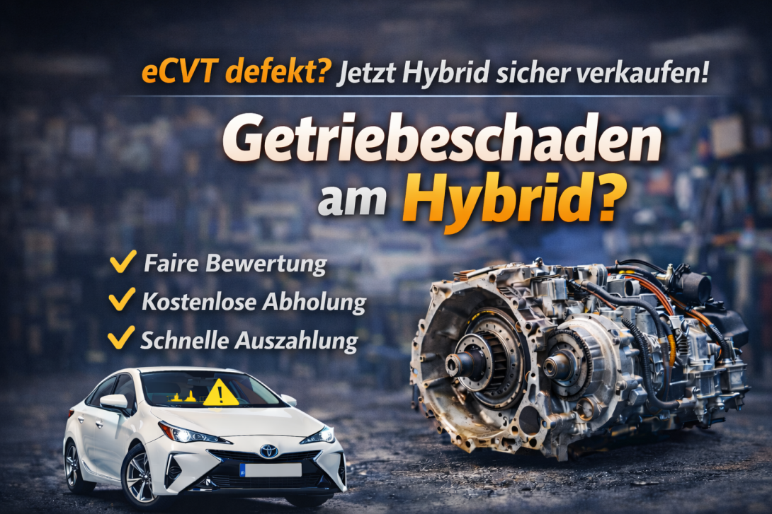 Getriebeschaden am Hybrid: Defektes eCVT-Getriebe. Hybridauto mit Warnmeldung – Verkaufslösung bei Autoankauf ADAM.